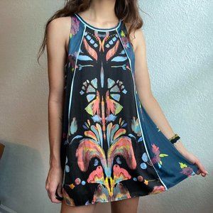 Free People Women's Black Dream Free Keyhole Back A-Line Dress NWT